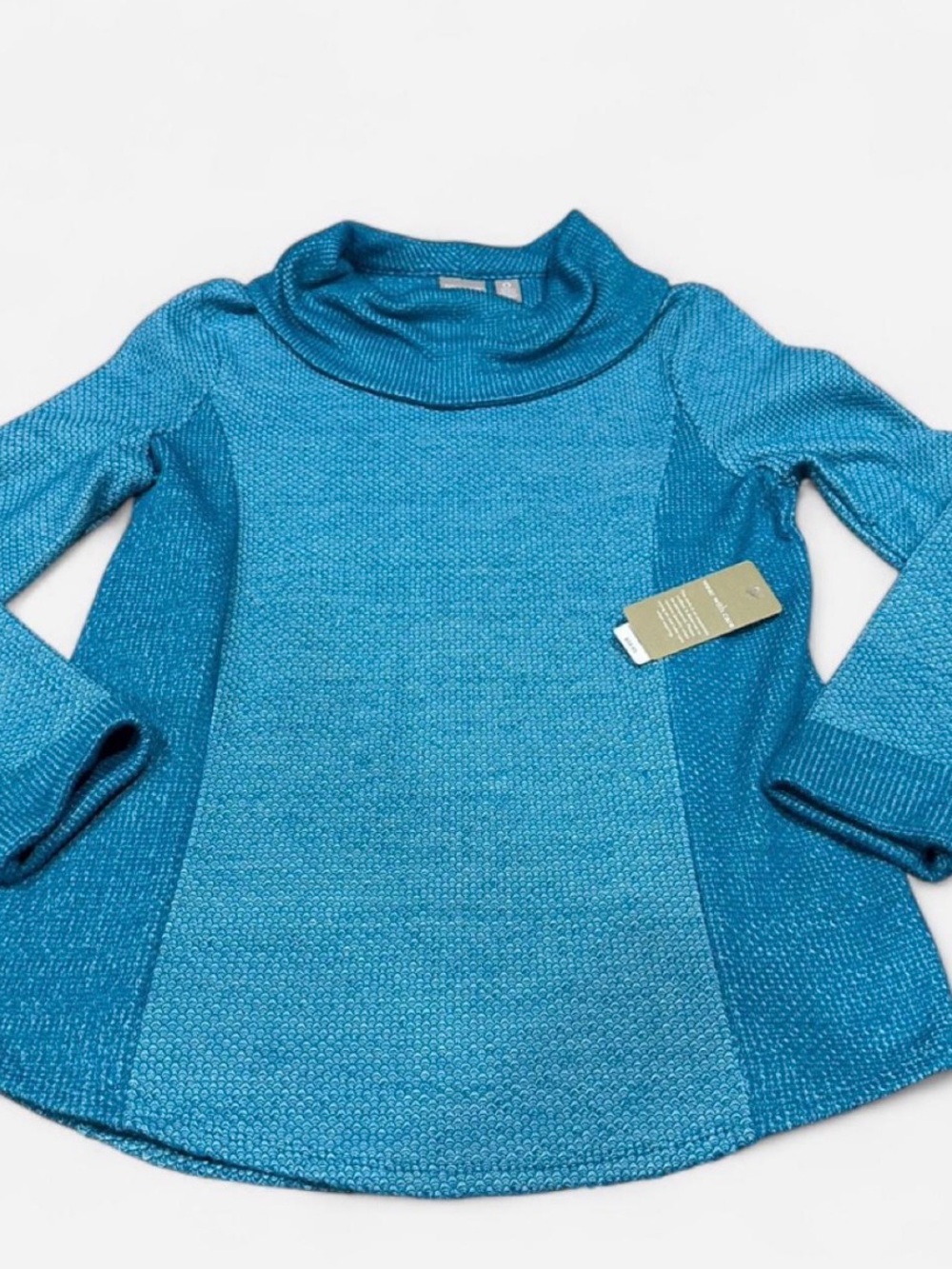 Chico's Teal Knit Cowl Neck Sweater